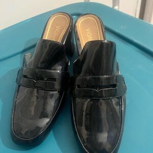 Vionic Glossy Black Mules